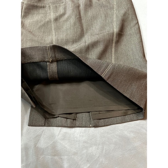 Bebe Pencil Skirt Brown Contour Front pocket Y2K Size 2 NWT - Picture 8 of 12